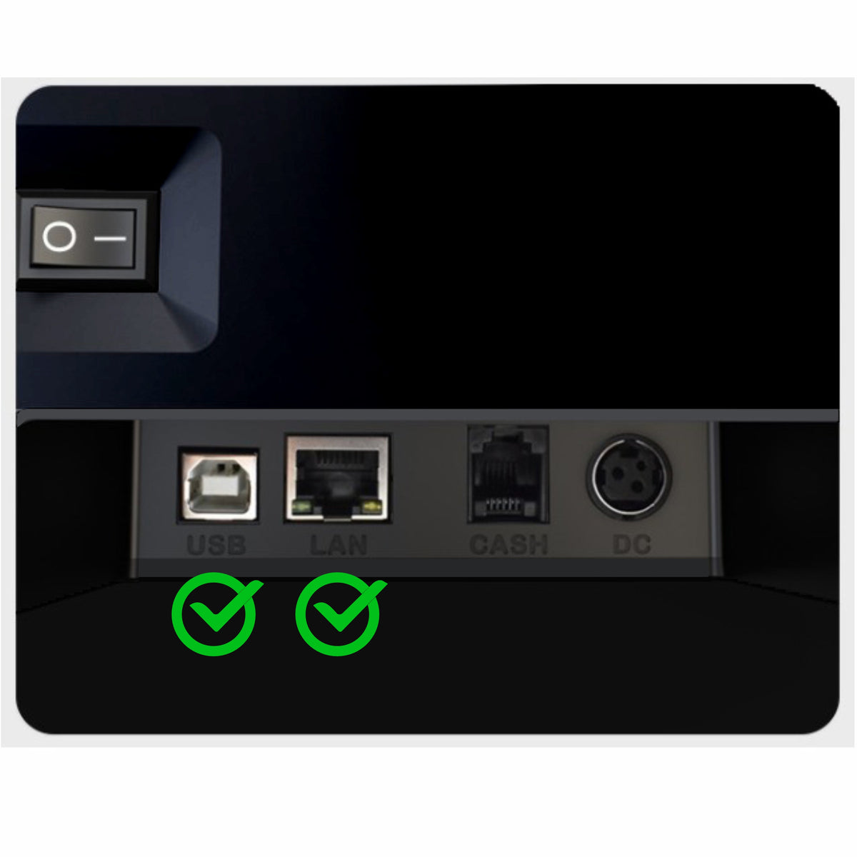 8370 Impresora Térmica Recibos/Tickets 80mm – Puerto/Conexión: USB, LAN/RJ45, RJ11 – Corte Automático – Win, Linux, Android, Mac – Rollo Extra y pendrive Drivers – TPV POS (Negro) - IntgralTPV